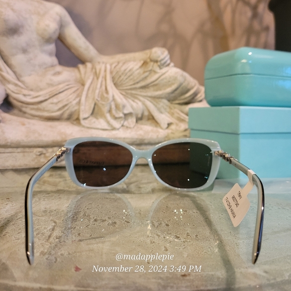 Tiffany & Company TF4103 Sunglasses Havanah Crystal Embelished Pearl Luxury #127 - Picture 10 of 15